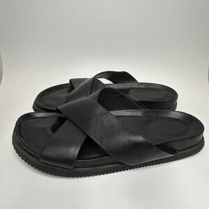 Allen Edmonds Del Mar Black Leather Slide Sandals Mens Size 13 D Quite Luxury